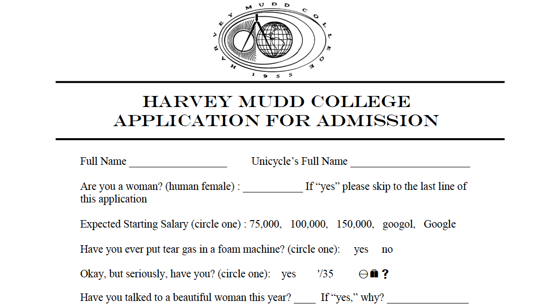Breaking News: Harvey Mudd College Application 2013 - 2014 Leaked to The Golden Antlers