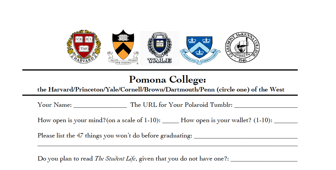 Breaking News: Pomona College Application 2013 - 2014 Leaked to The Golden Antlers